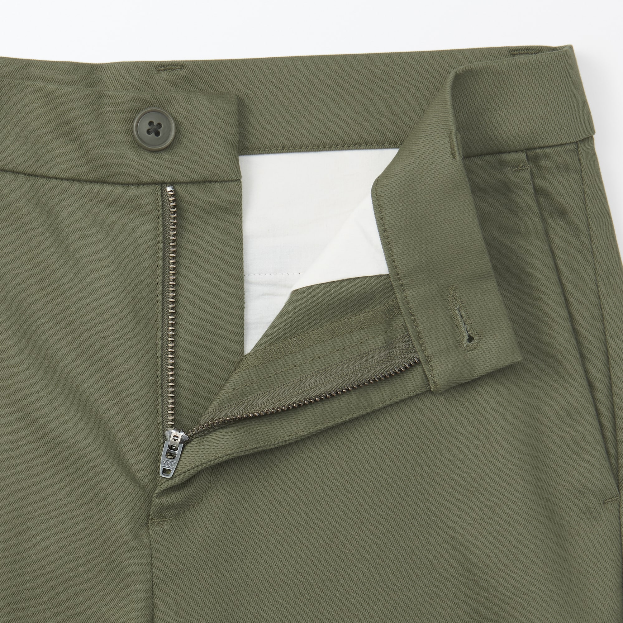 婦人　ストレッチチノ　スリムテーパードパンツ　股下長め