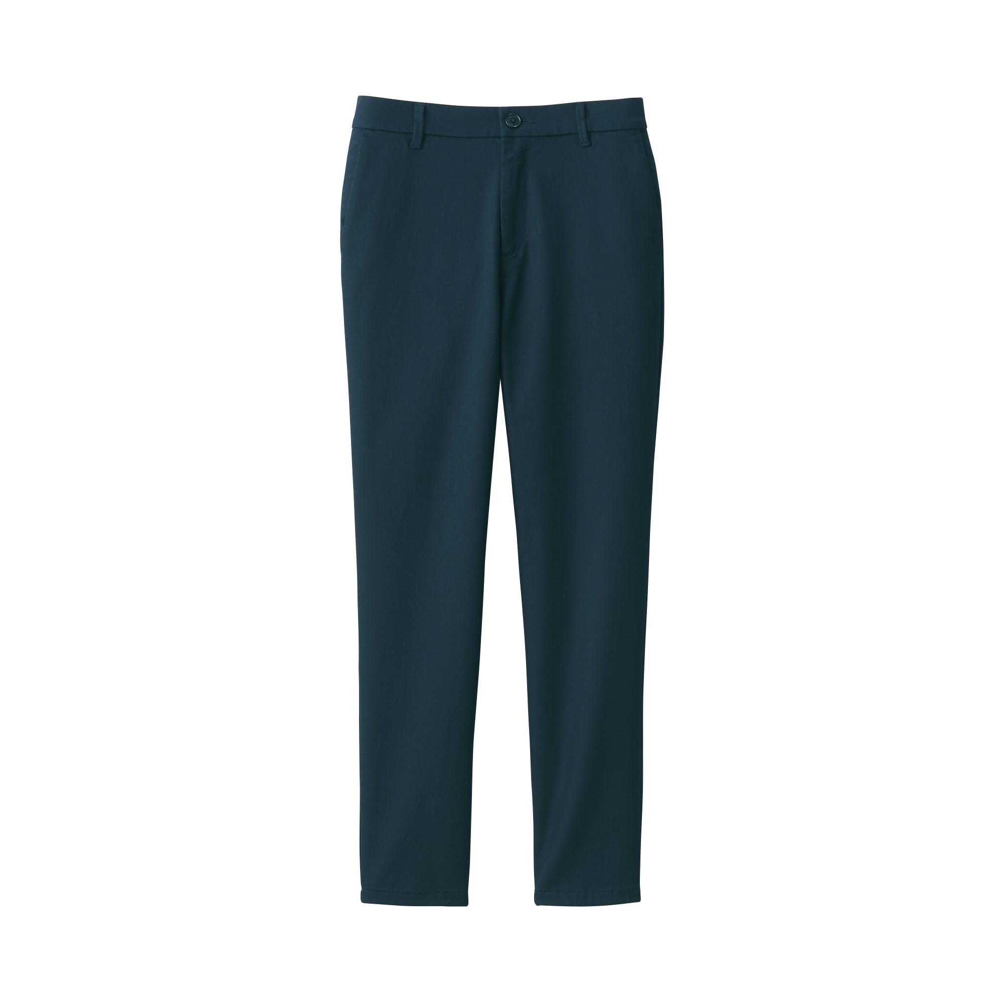 婦人　ストレッチチノ　スリムテーパードパンツ　股下長め