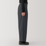 婦人　ムラ糸　チノタックワイドパンツ　股下短め（ＯＳ）