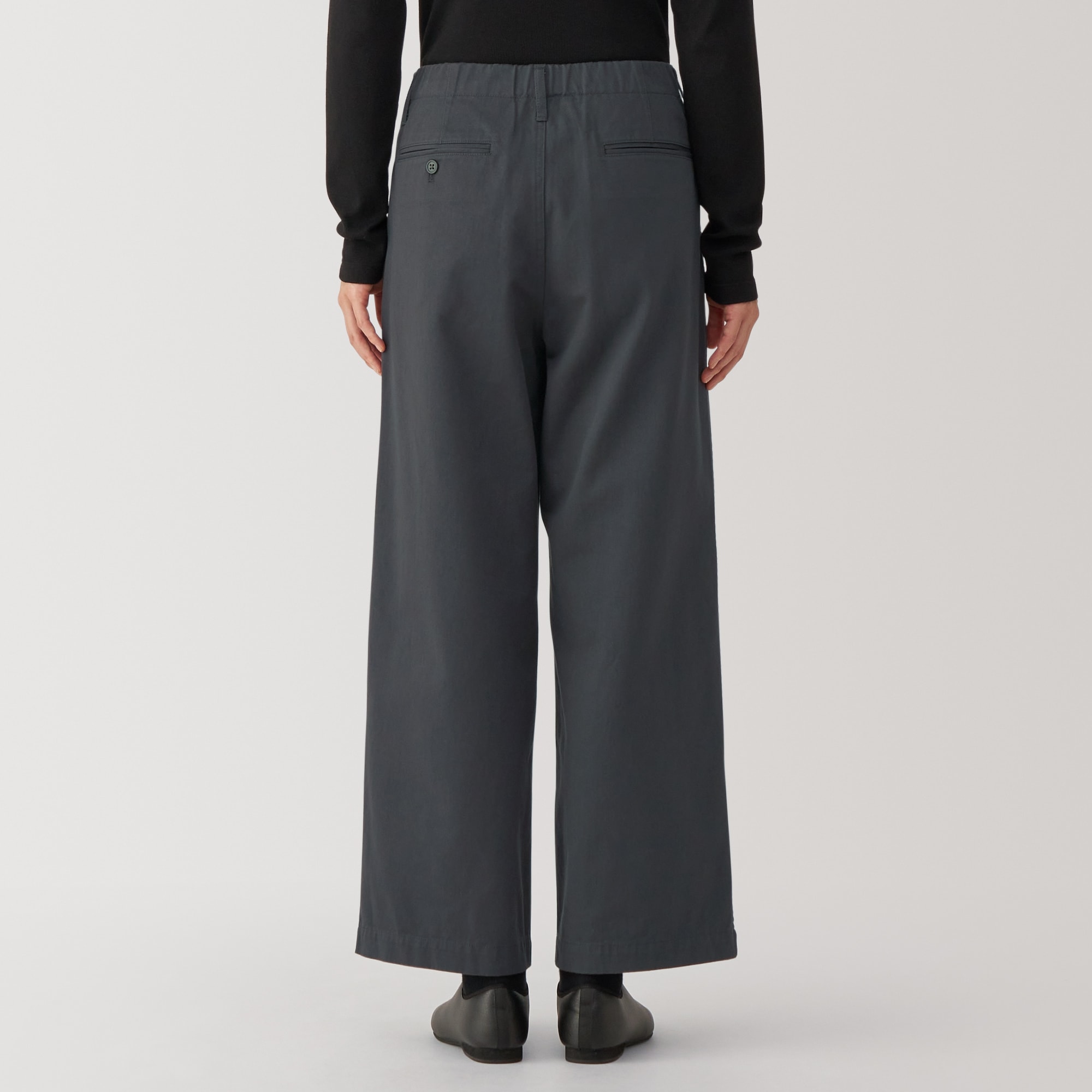 婦人　ムラ糸　チノタックワイドパンツ　股下短め（ＯＳ）