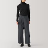 婦人　ムラ糸　チノタックワイドパンツ　股下短め（ＯＳ）