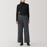 婦人　ムラ糸　チノタックワイドパンツ　股下短め（ＯＳ）