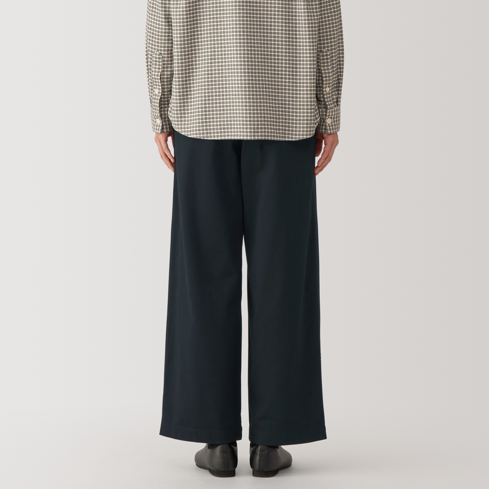 婦人　ムラ糸　チノタックワイドパンツ　股下短め（ＯＳ）