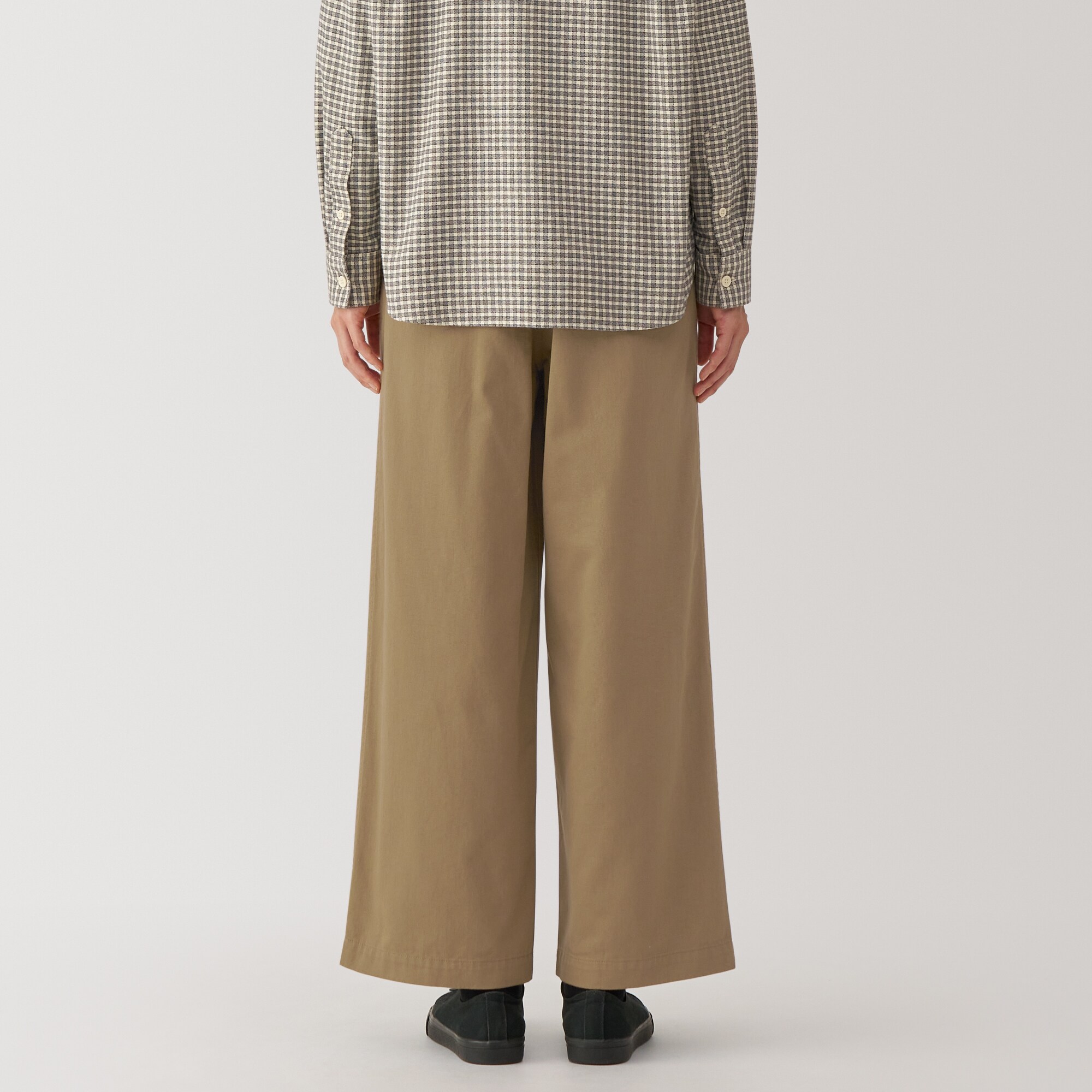 婦人　ムラ糸　チノタックワイドパンツ　股下短め（ＯＳ）