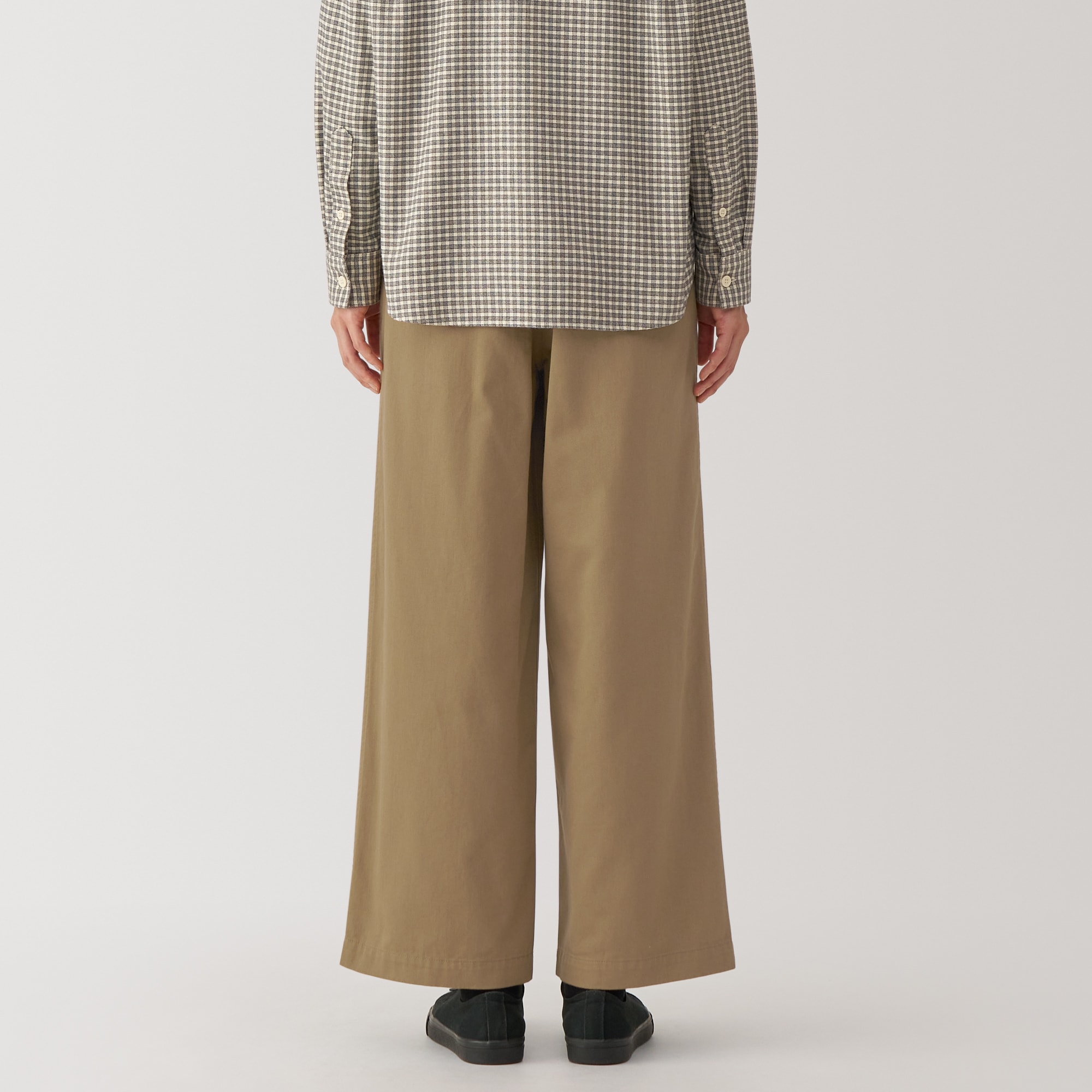 婦人　ムラ糸　チノタックワイドパンツ　股下短め（ＯＳ）