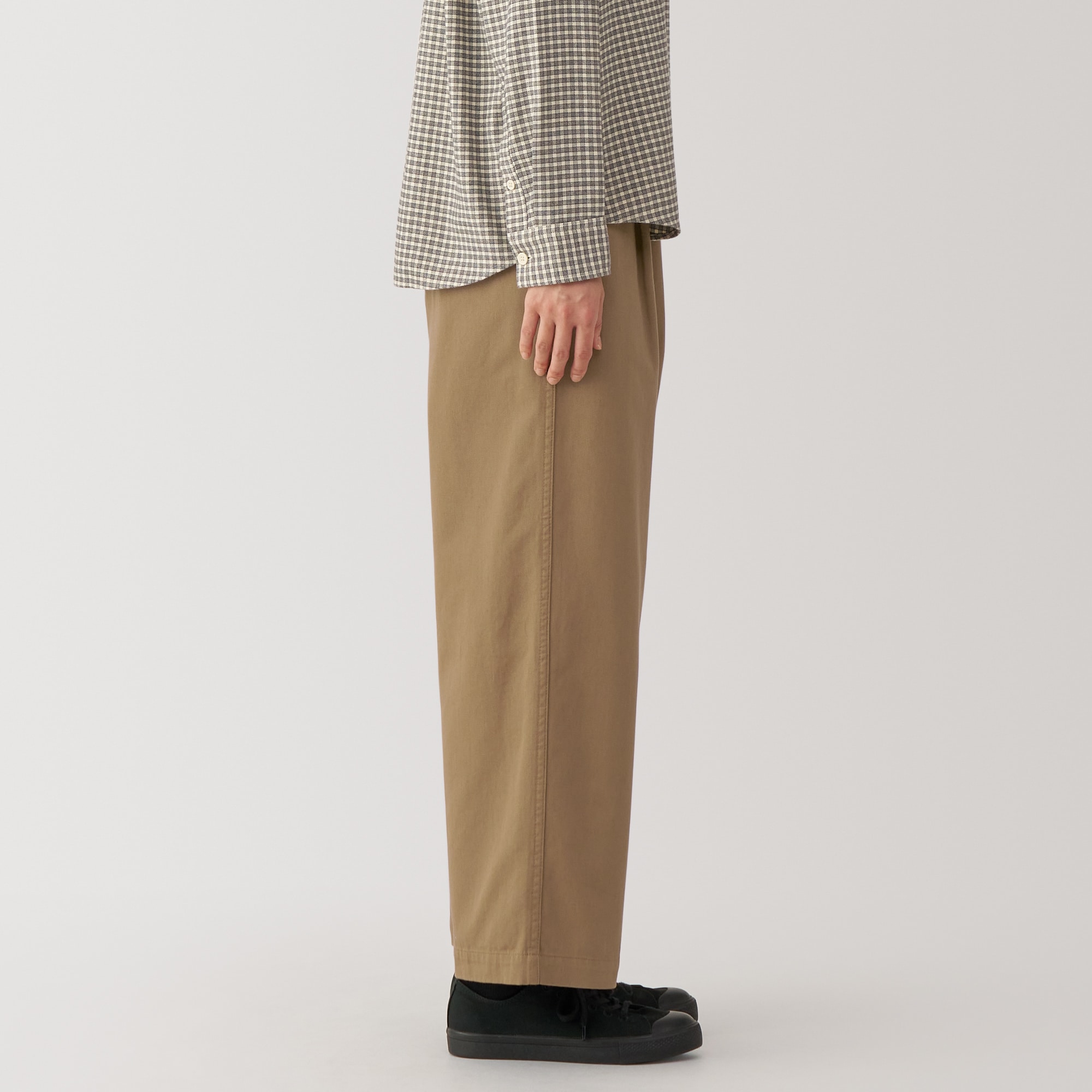 婦人 ムラ糸 チノタックワイドパンツ 股下短め（OS） | 無印良品