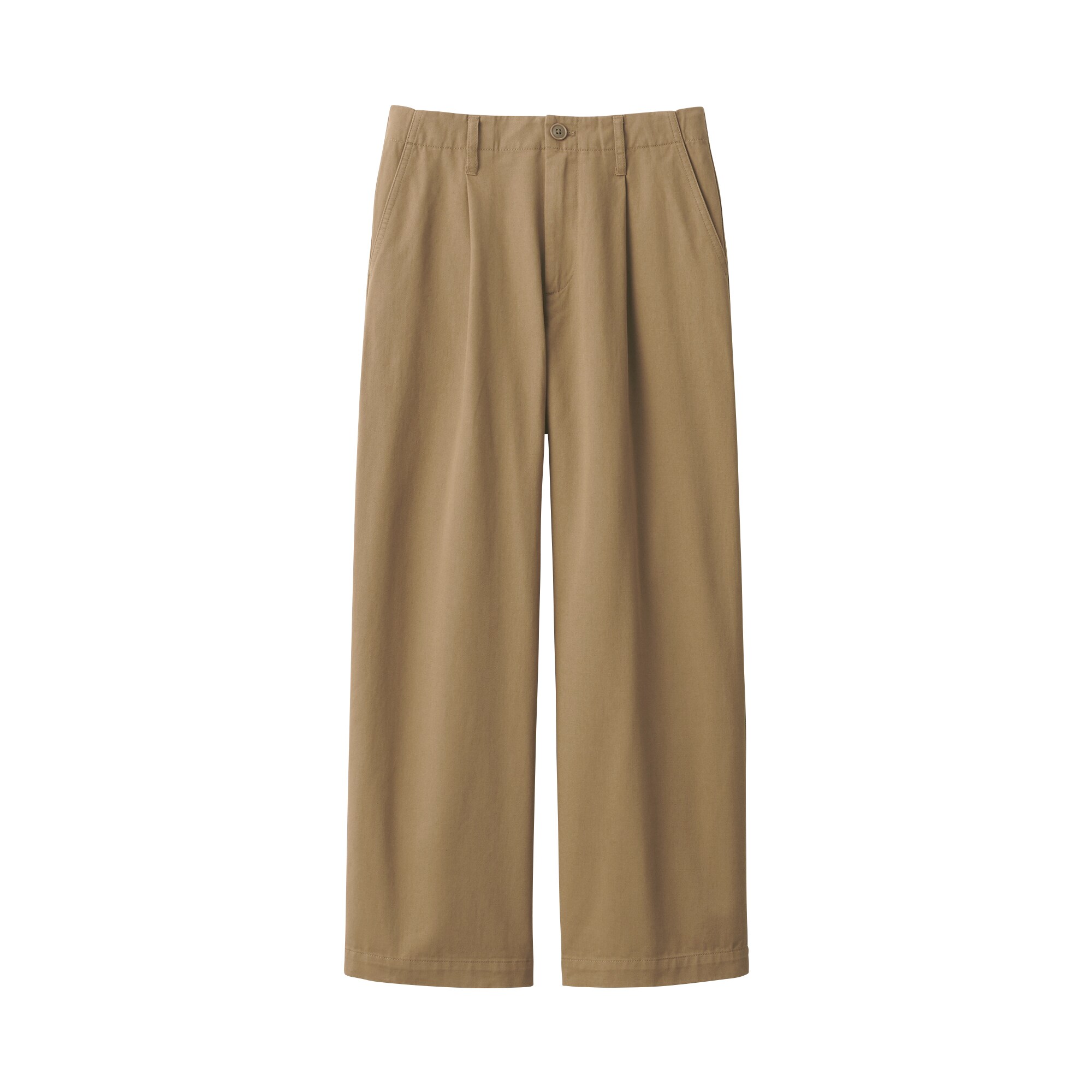 婦人 ムラ糸 チノタックワイドパンツ 股下短め（OS） | 無印良品