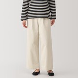 婦人　ムラ糸　チノタックワイドパンツ　股下短め（ＯＳ）