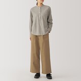 婦人　ムラ糸　チノタックワイドパンツ　股下短め（ＯＳ）