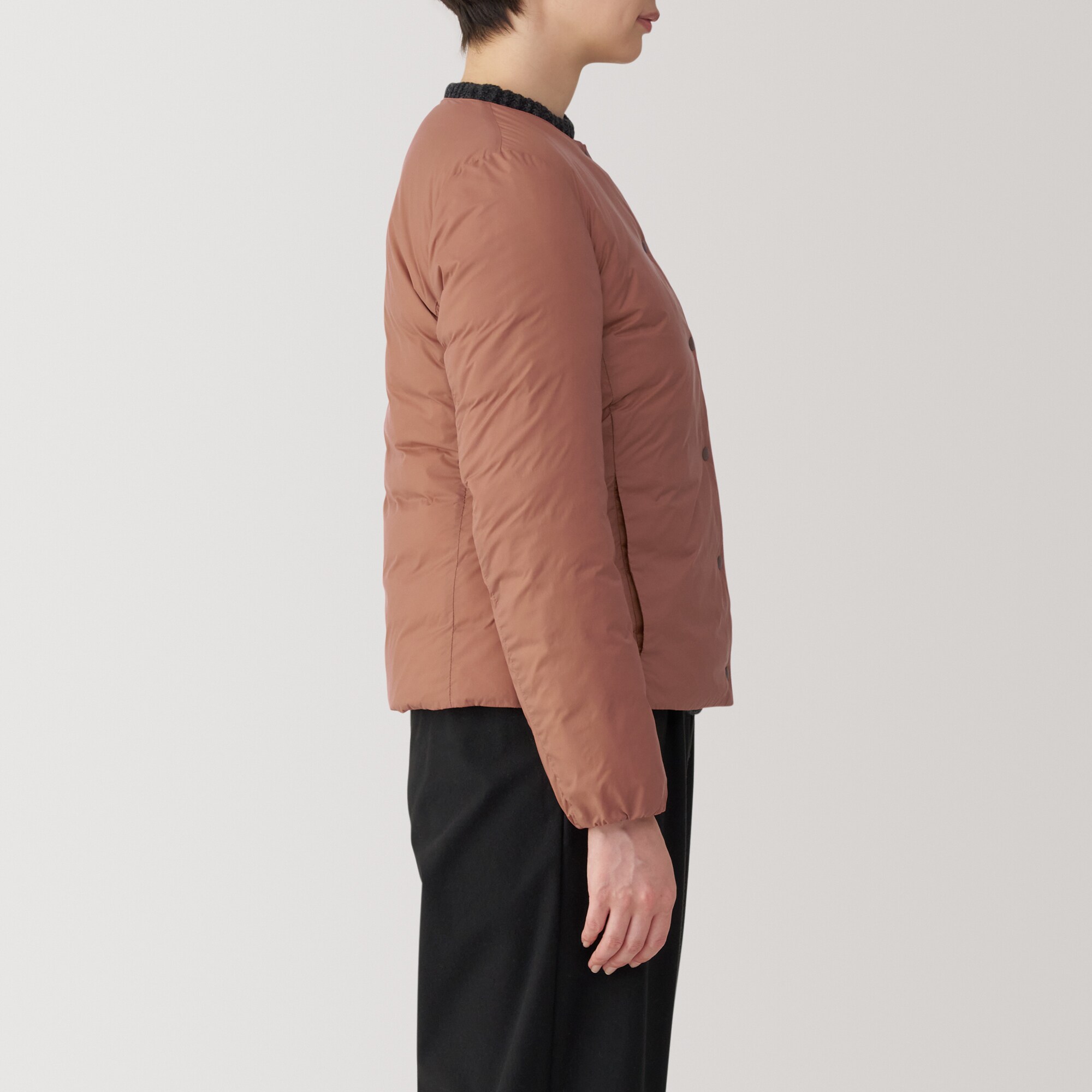 婦人 軽量ダウンノーカラージャケット（帯電防止裏地） | 無印良品