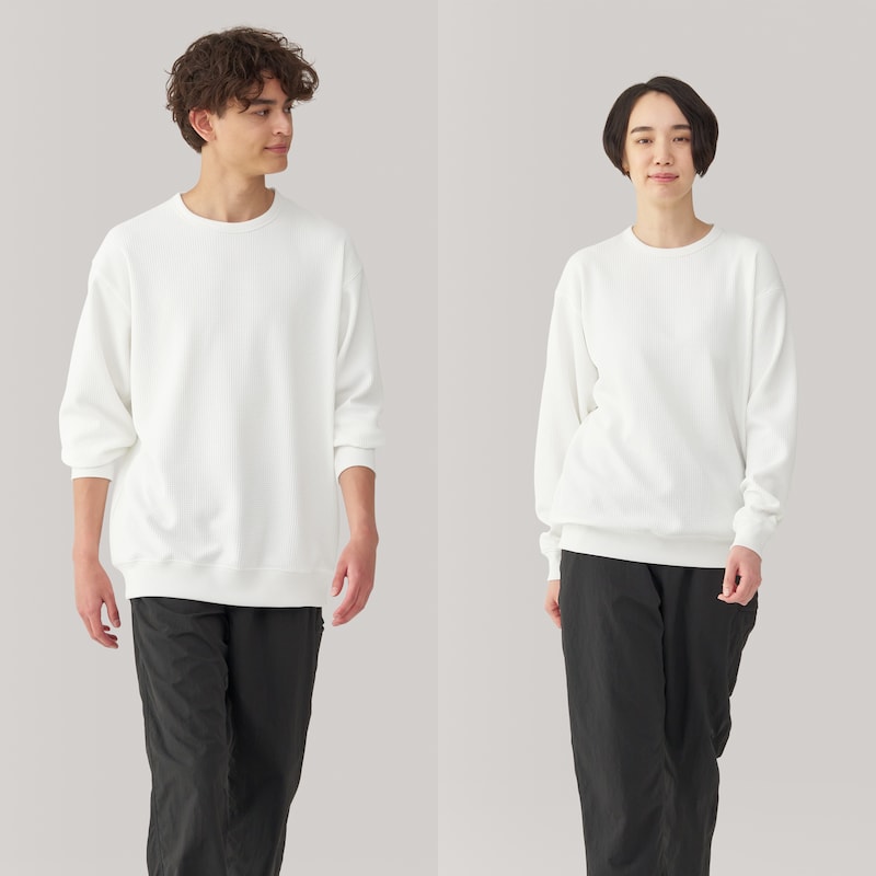 紳士 UVカット乾きやすいワッフル長袖Tシャツ | 無印良品