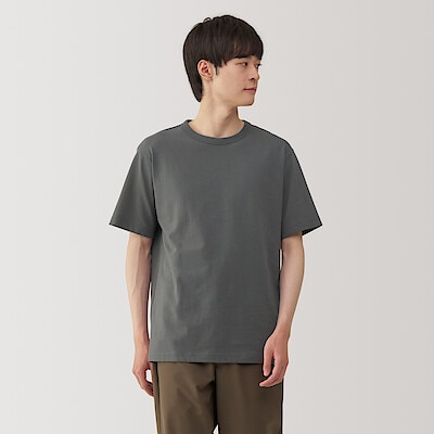 紳士　洗いざらし太番手クルーネック半袖Ｔシャツ
