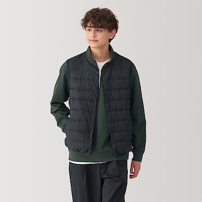 紳士　軽量ダウンノーカラーベスト（帯電防止裏地）（2024年仕様）