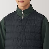 紳士　軽量ダウンノーカラーベスト（帯電防止裏地）