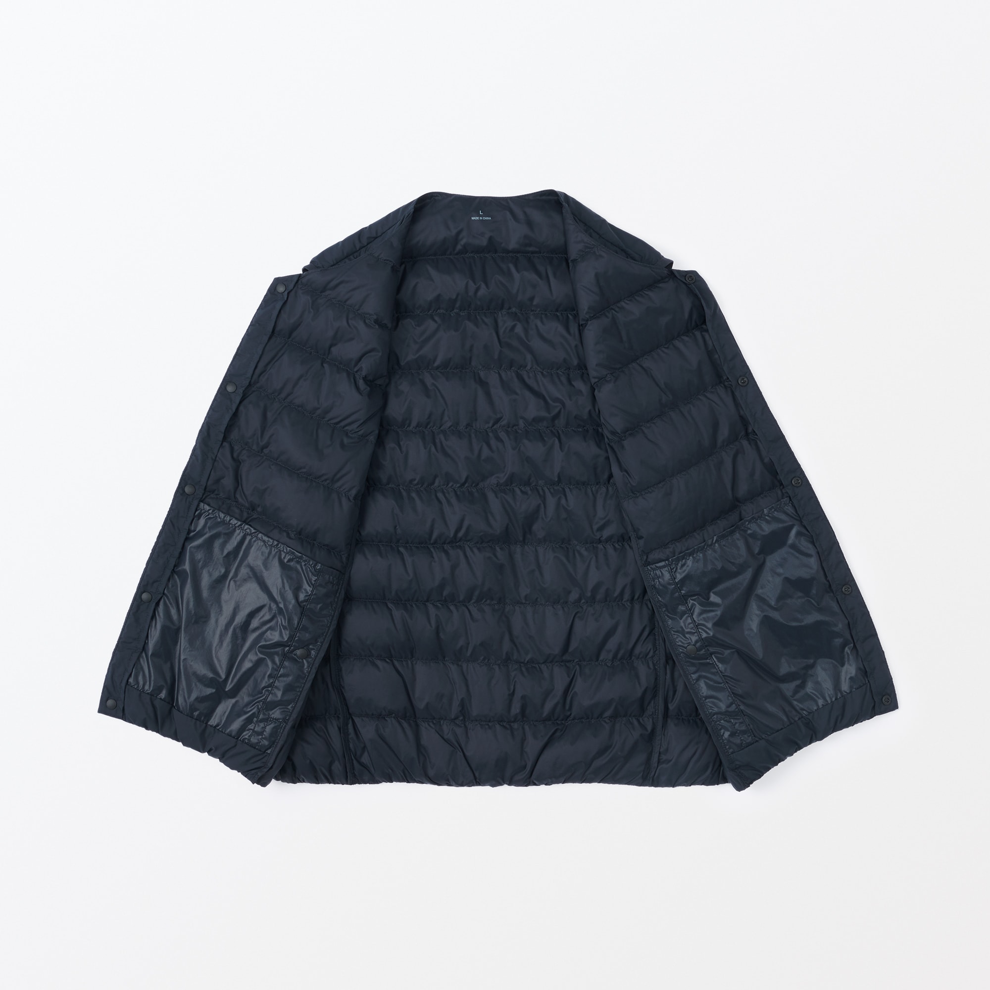 紳士　軽量ダウンノーカラーベスト（帯電防止裏地）