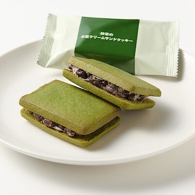 抹茶の小豆クリームサンドクッキー　３個