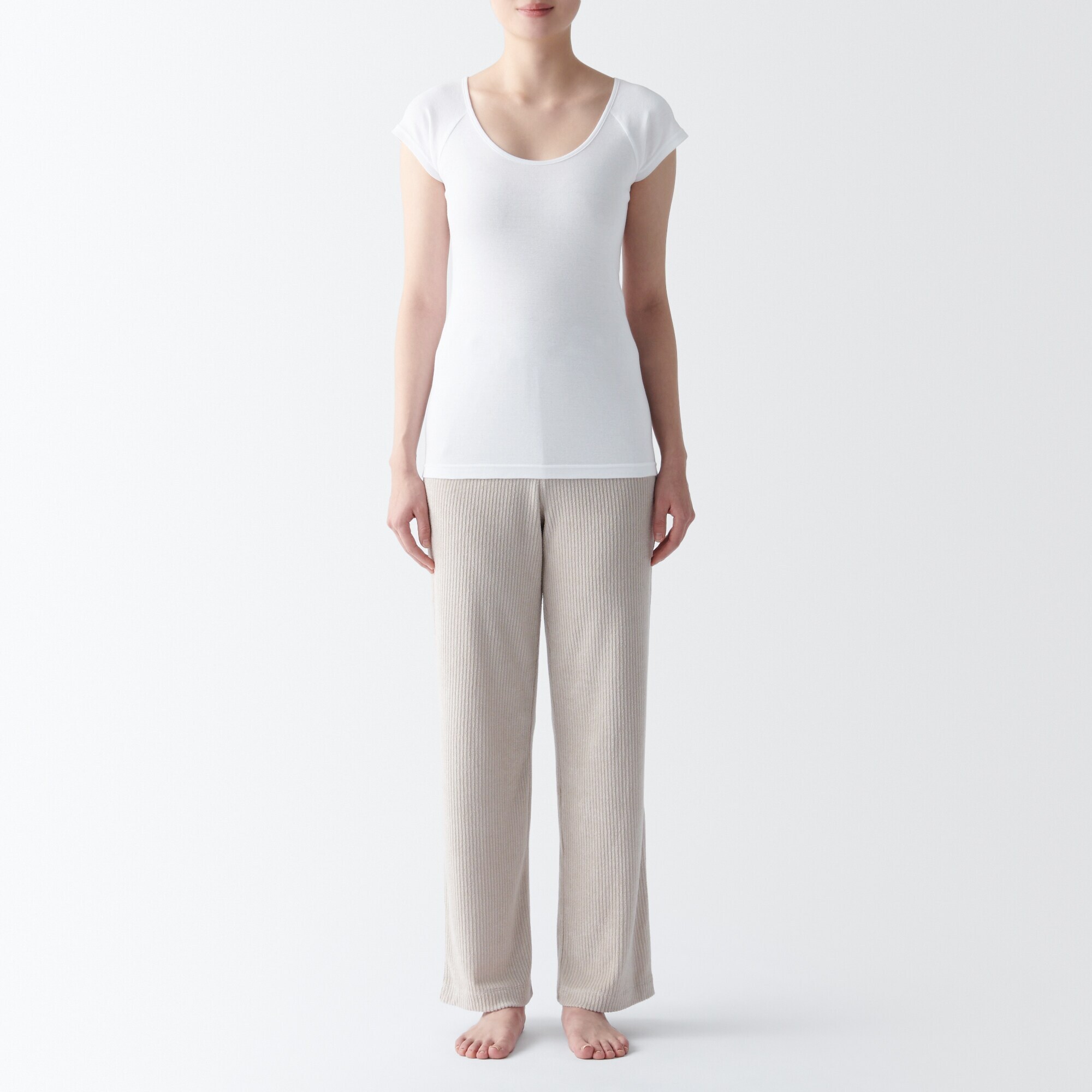 婦人　フライス編みフレンチスリーブＴシャツ