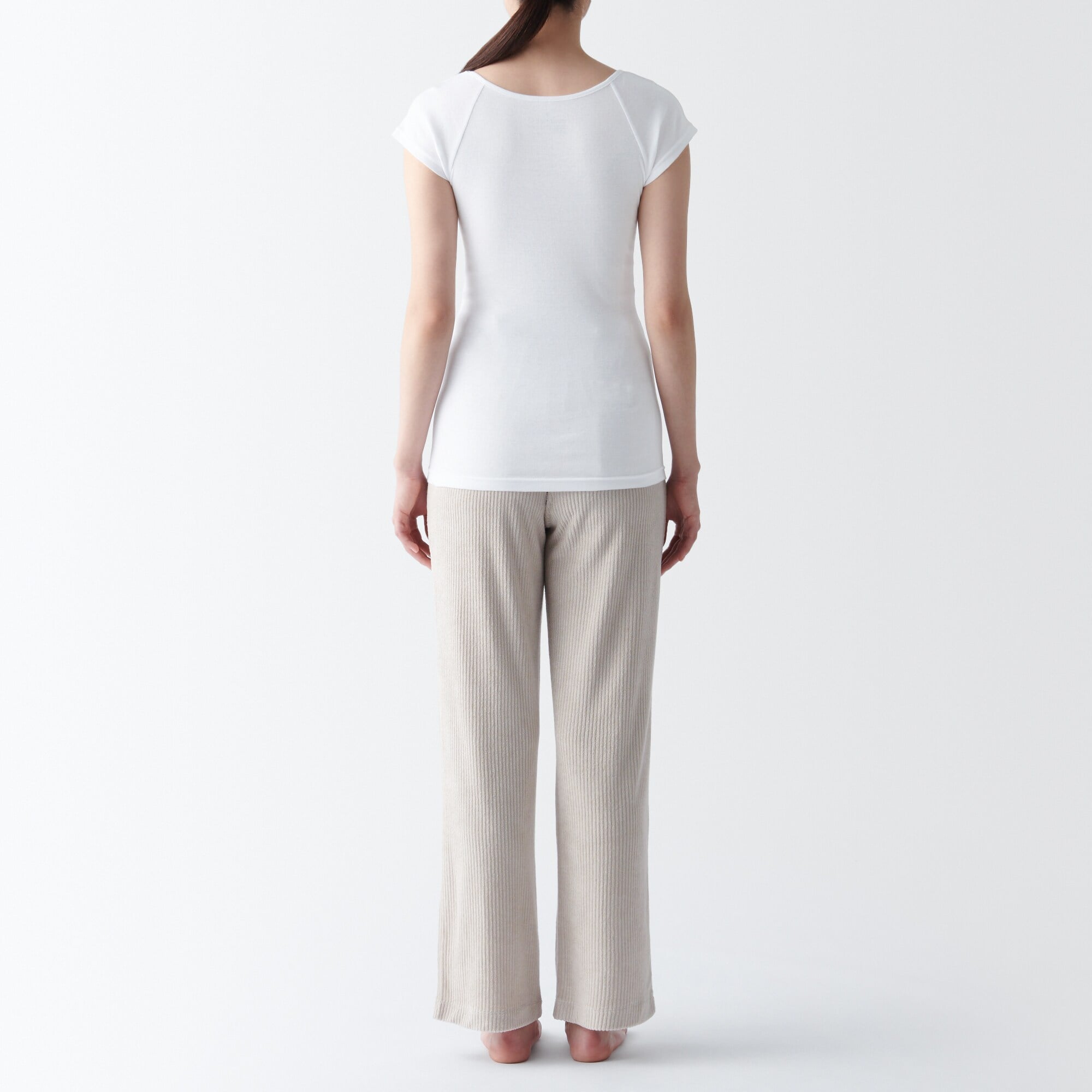 婦人　フライス編みフレンチスリーブＴシャツ