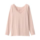 婦人　シルク混レース付き長袖Ｔシャツ