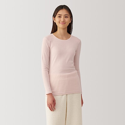 婦人　あったか綿　クルーネック長袖Ｔシャツ
