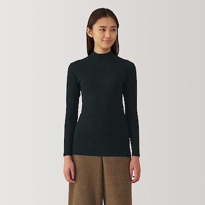 婦人　あったか綿　ハイネック長袖Ｔシャツ