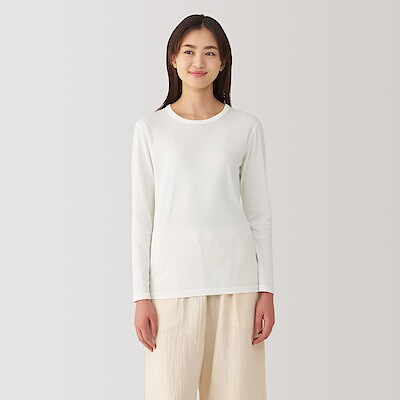 婦人　あったか綿　厚手　クルーネック長袖Ｔシャツ