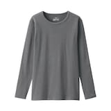 婦人　あったか綿　厚手　クルーネック長袖Ｔシャツ