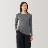 婦人　あったか綿　厚手　クルーネック長袖Ｔシャツ