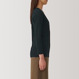 婦人　あったか綿　厚手　Ｕネック八分袖Ｔシャツ