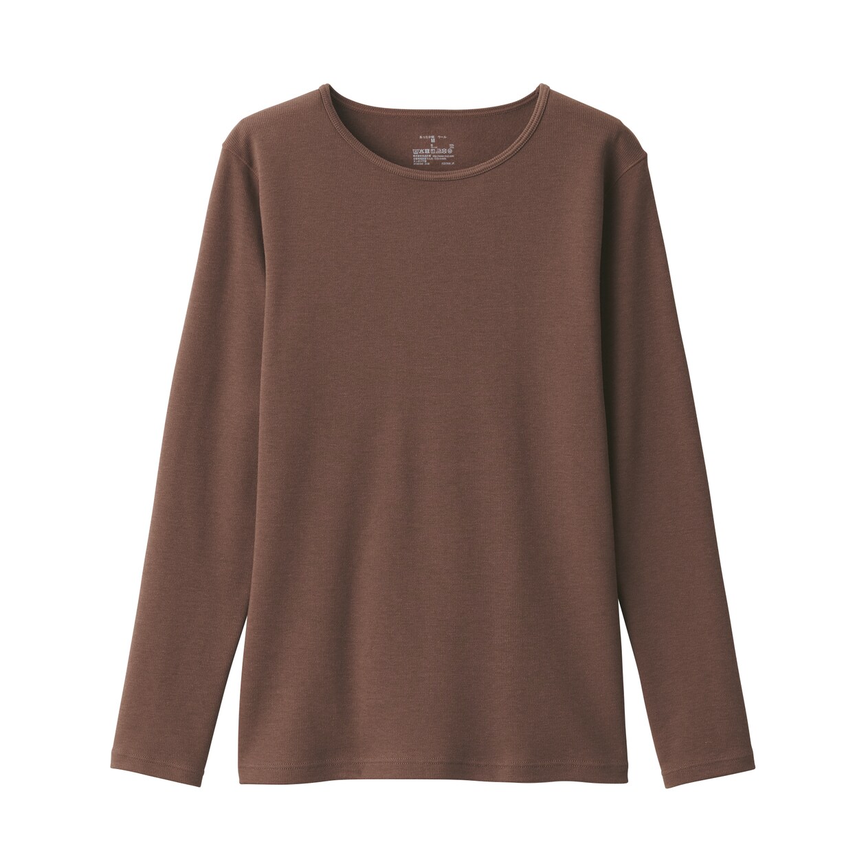 婦人　あったか綿　ウールクルーネック長袖Ｔシャツ