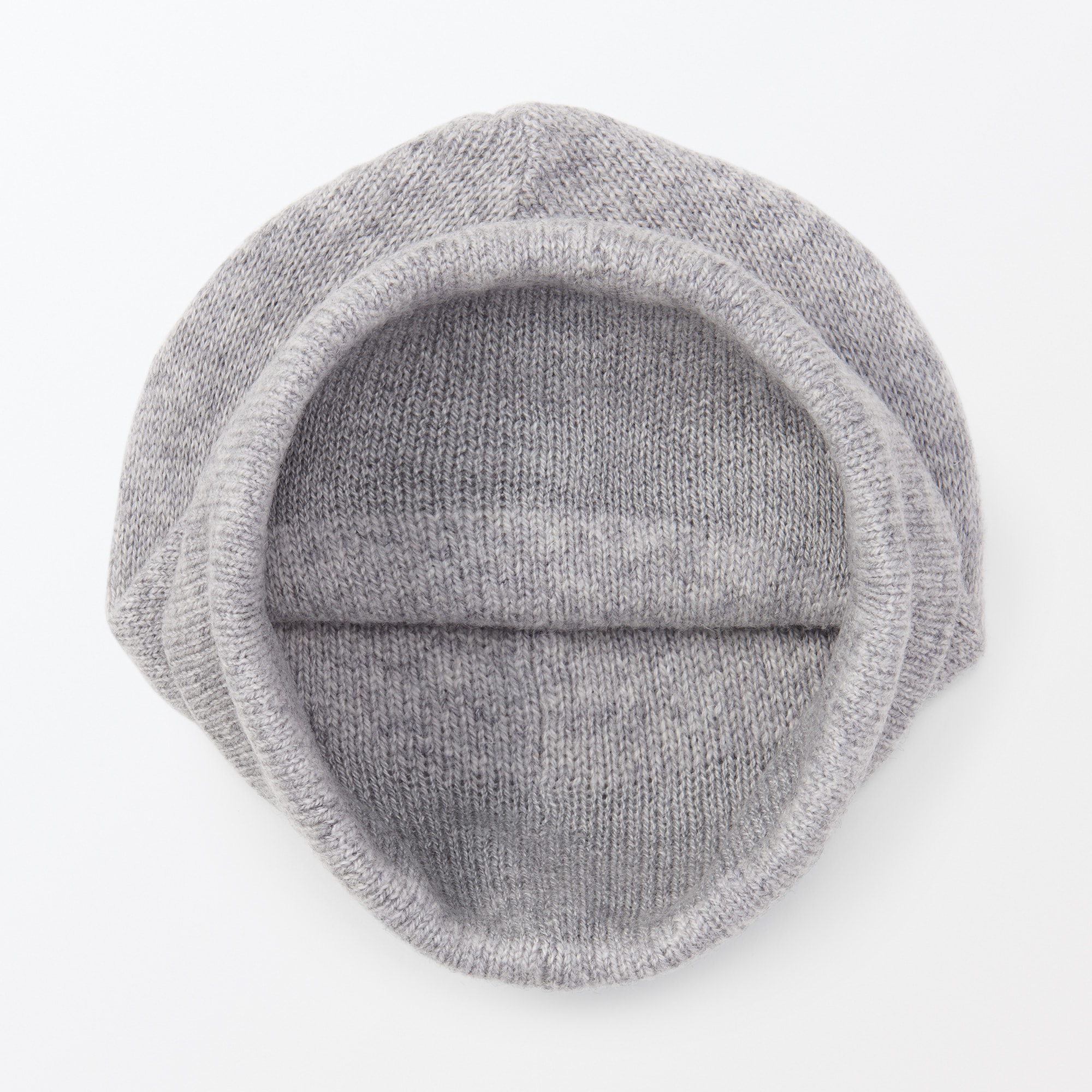 おでこのチクチクを抑えた　ウール混　天竺編み　ワッチ