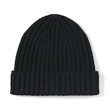 おでこのチクチクを抑えた　ウール混　リブ編み　ワッチ