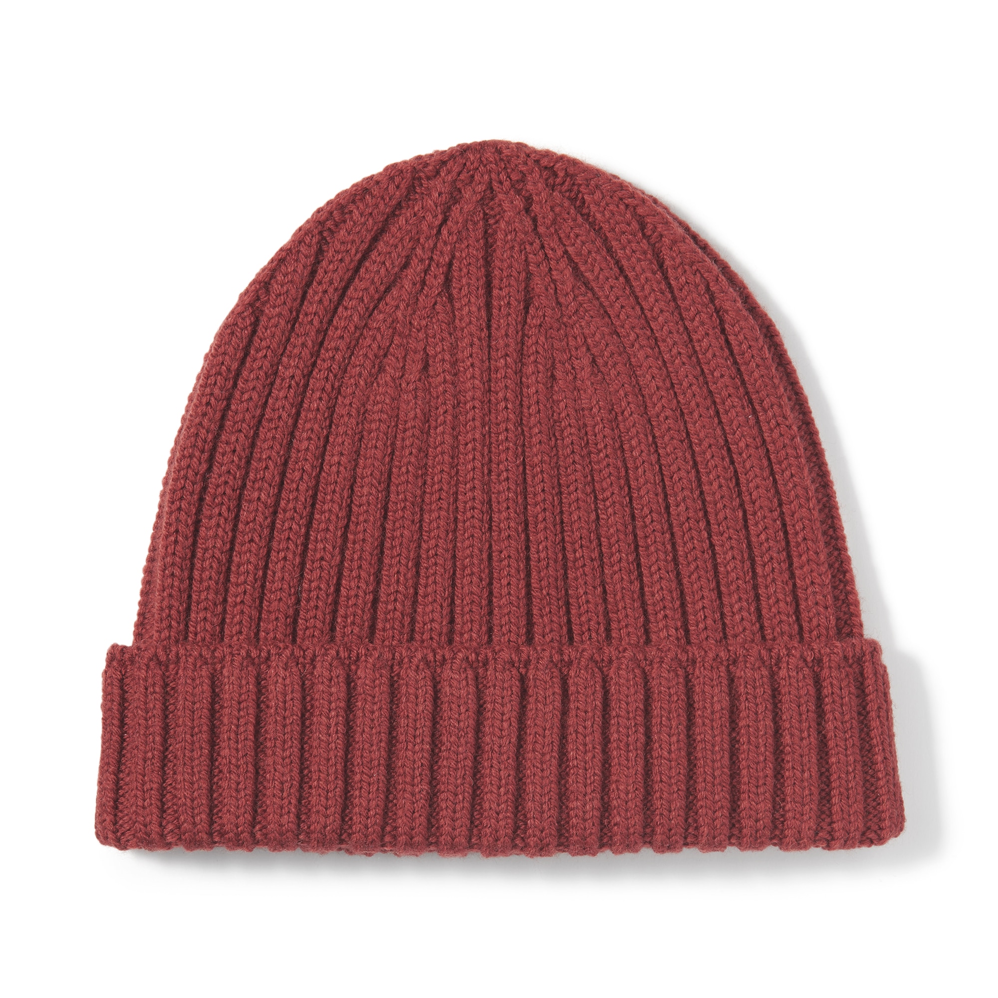 おでこのチクチクを抑えた　ウール混　リブ編み　ワッチ