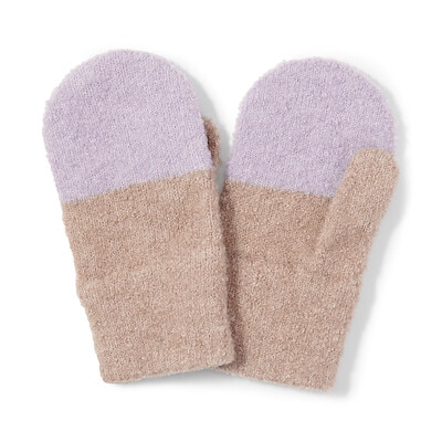 ベビー　綿混ブークレ　のびのび　ミトン