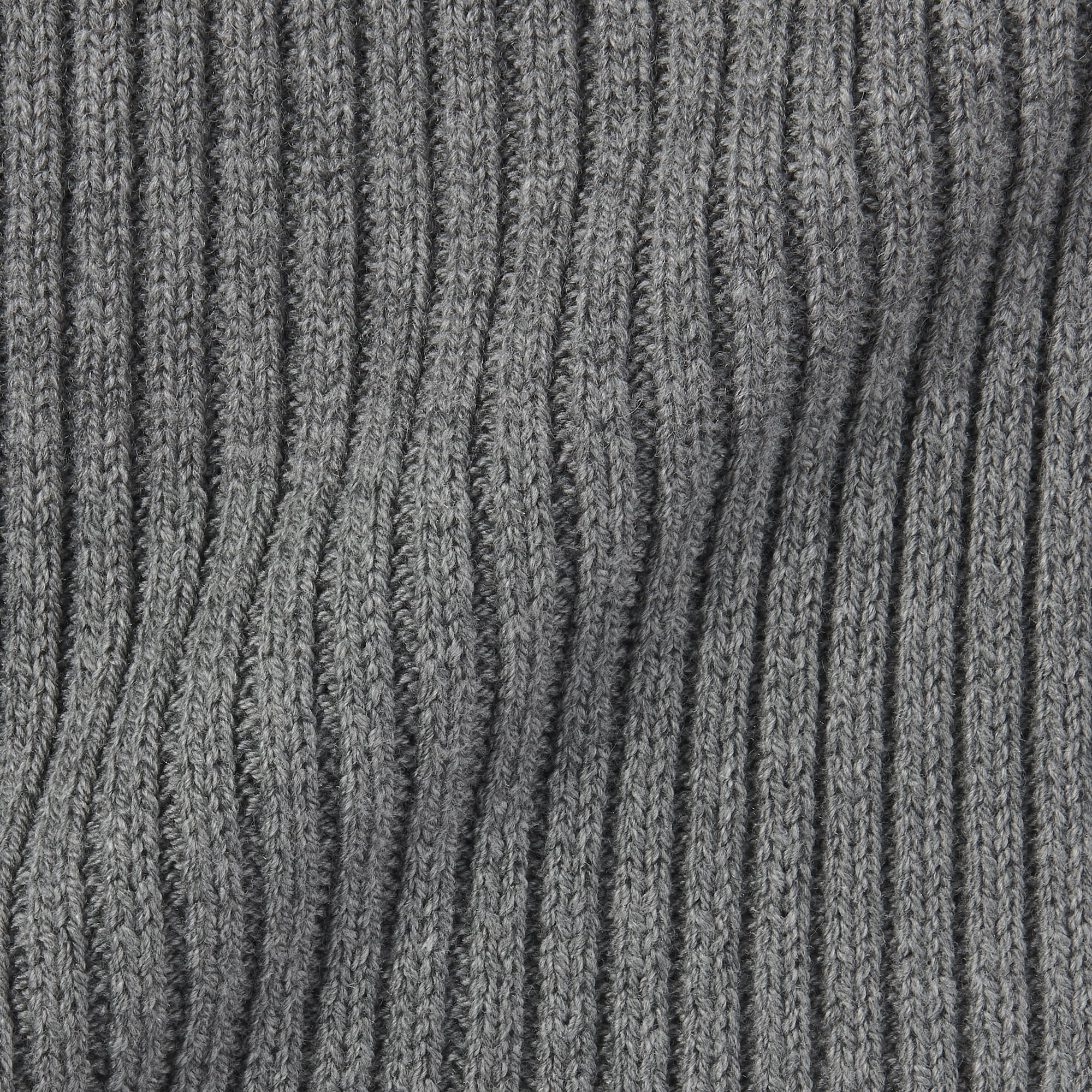 首のチクチクを抑えた　ウール混　リブ編み　ネックウォーマー