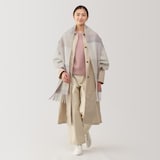 ウール　ひざ掛けにもなる　大判ストール（チェック）