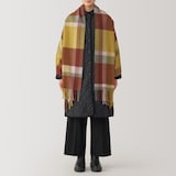 ウール　ひざ掛けにもなる　大判ストール（チェック）