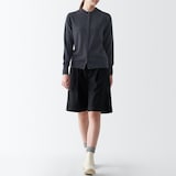 婦人　洗えるウールハイゲージクルーネックカーディガン