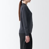 婦人　洗えるウールハイゲージクルーネックカーディガン