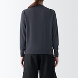 婦人　洗えるウールハイゲージクルーネックカーディガン