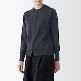 婦人　洗えるウールハイゲージクルーネックカーディガン