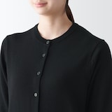 婦人　洗えるウールハイゲージクルーネックカーディガン