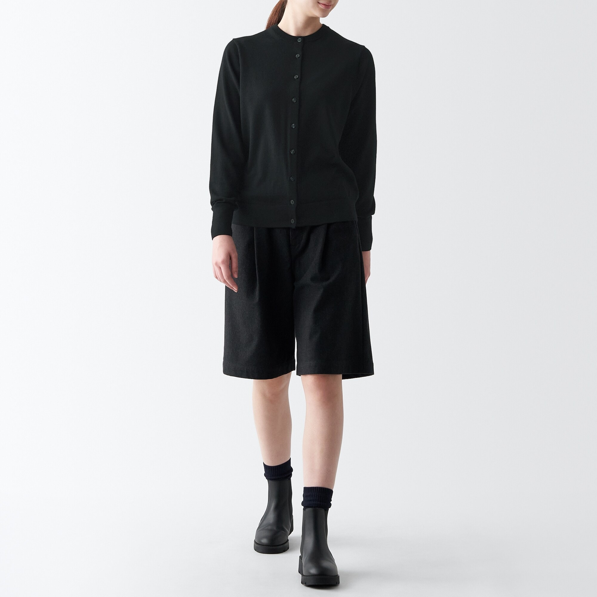 婦人 洗えるウールハイゲージクルーネックカーディガン | 無印良品