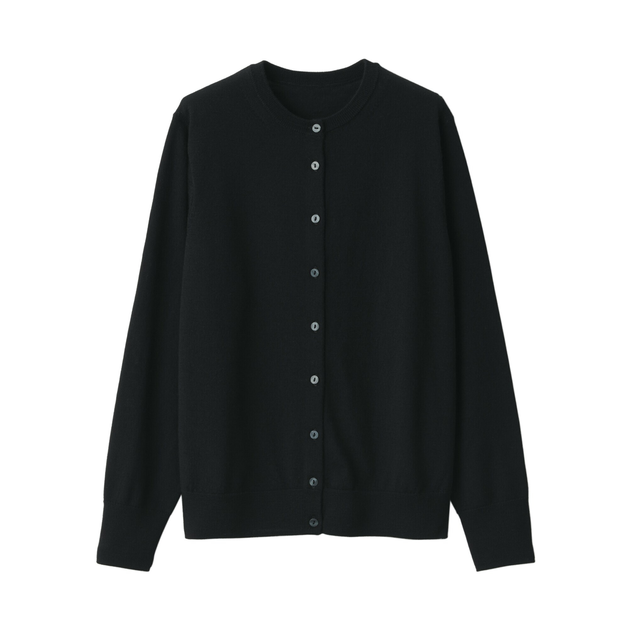 婦人　洗えるウールハイゲージクルーネックカーディガン