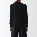 婦人　洗えるウールハイゲージクルーネックカーディガン