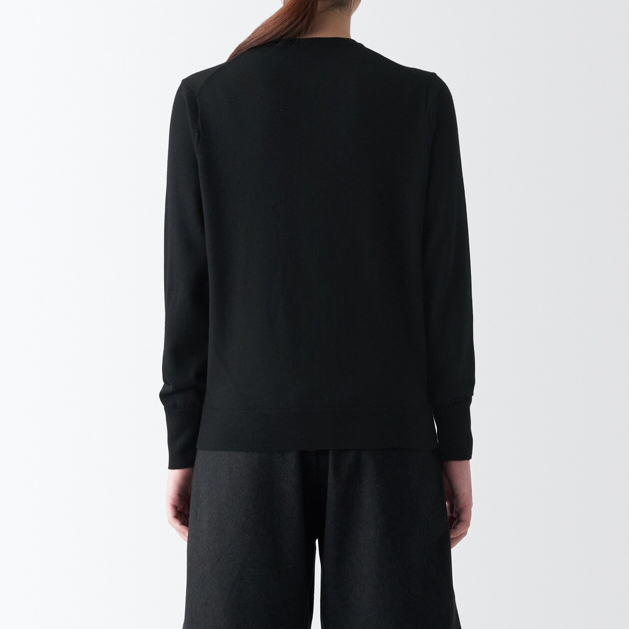 婦人　洗えるウールハイゲージクルーネックカーディガン