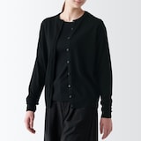 婦人　洗えるウールハイゲージクルーネックカーディガン