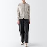 婦人　洗えるウールハイゲージクルーネックカーディガン