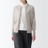 婦人　洗えるウールハイゲージクルーネックカーディガン