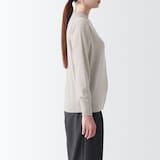 婦人　洗えるウールハイゲージクルーネックカーディガン